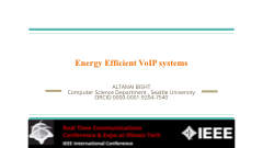 Energy Efficient VoIP Systems